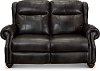Dusk Gray Leather Power Reclining Loveseat with Power Headrest - Hancock