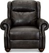 Dusk Gray Leather Power Recliner with Power Headrest - Hancock