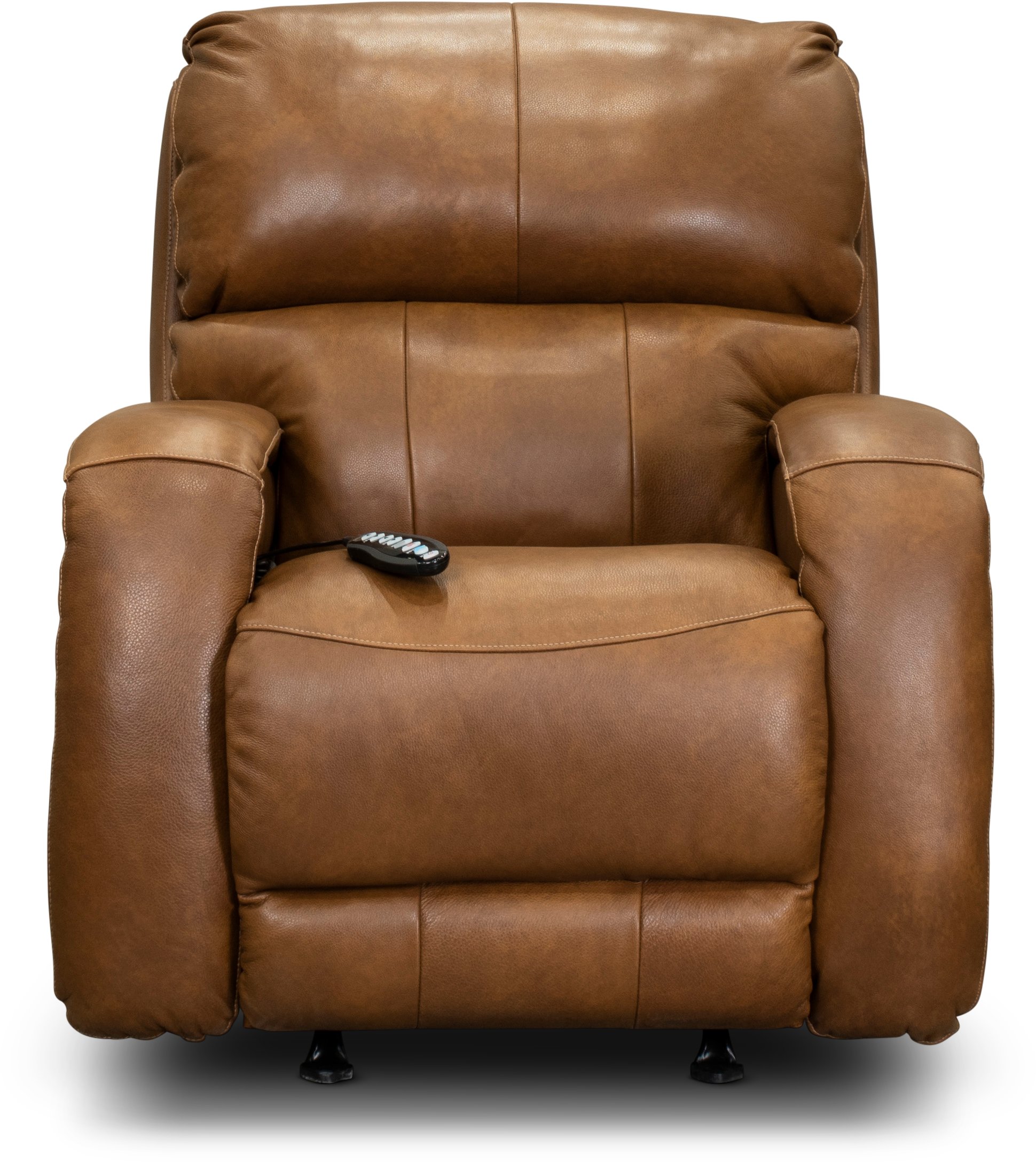 SoCozi Amber Brown Leather-Match Rocker Power Recliner - Fame-1