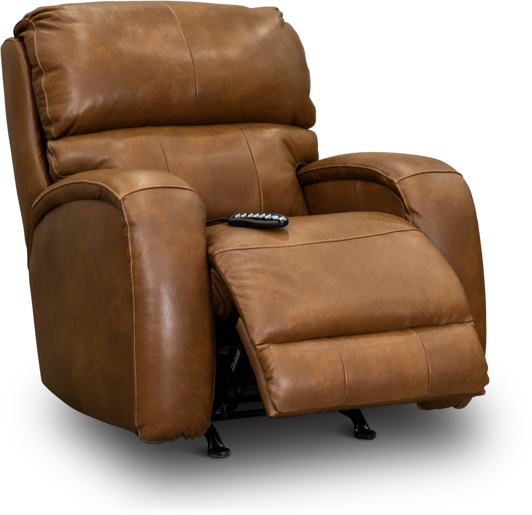 SoCozi Amber Brown Leather-Match Rocker Power Recliner - Fame-2