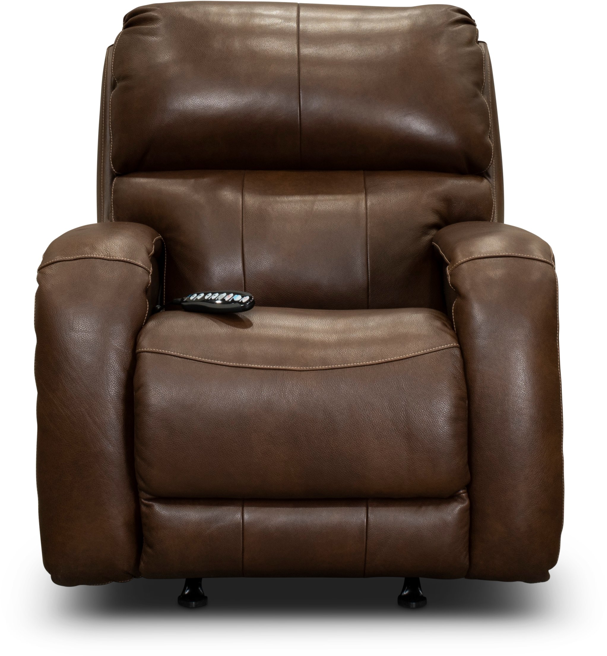 SoCozi Hazelnut Leather-Match Rocker Power Recliner - Fame-1