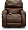 SoCozi Hazelnut Leather-Match Rocker Power Recliner - Fame