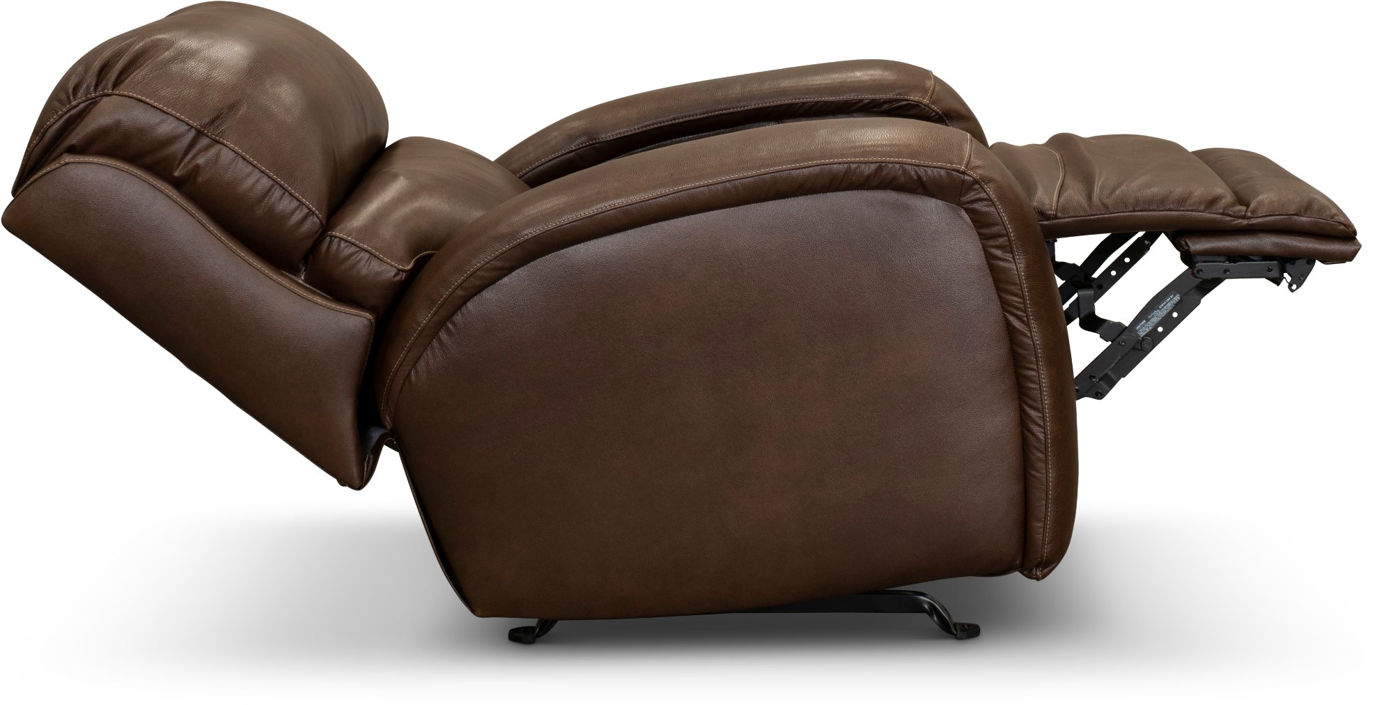 SoCozi Hazelnut Leather-Match Rocker Power Recliner - Fame-3