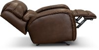 SoCozi Hazelnut Leather-Match Rocker Power Recliner - Fame-3