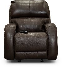 SoCozi Roast Brown Leather-Match Rocker Power Recliner - Fame