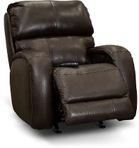 SoCozi Roast Brown Leather-Match Rocker Power Recliner - Fame-2