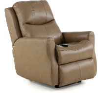 SoCozi Sand Tan Leather-Match Rocking Power Recliner - Jack