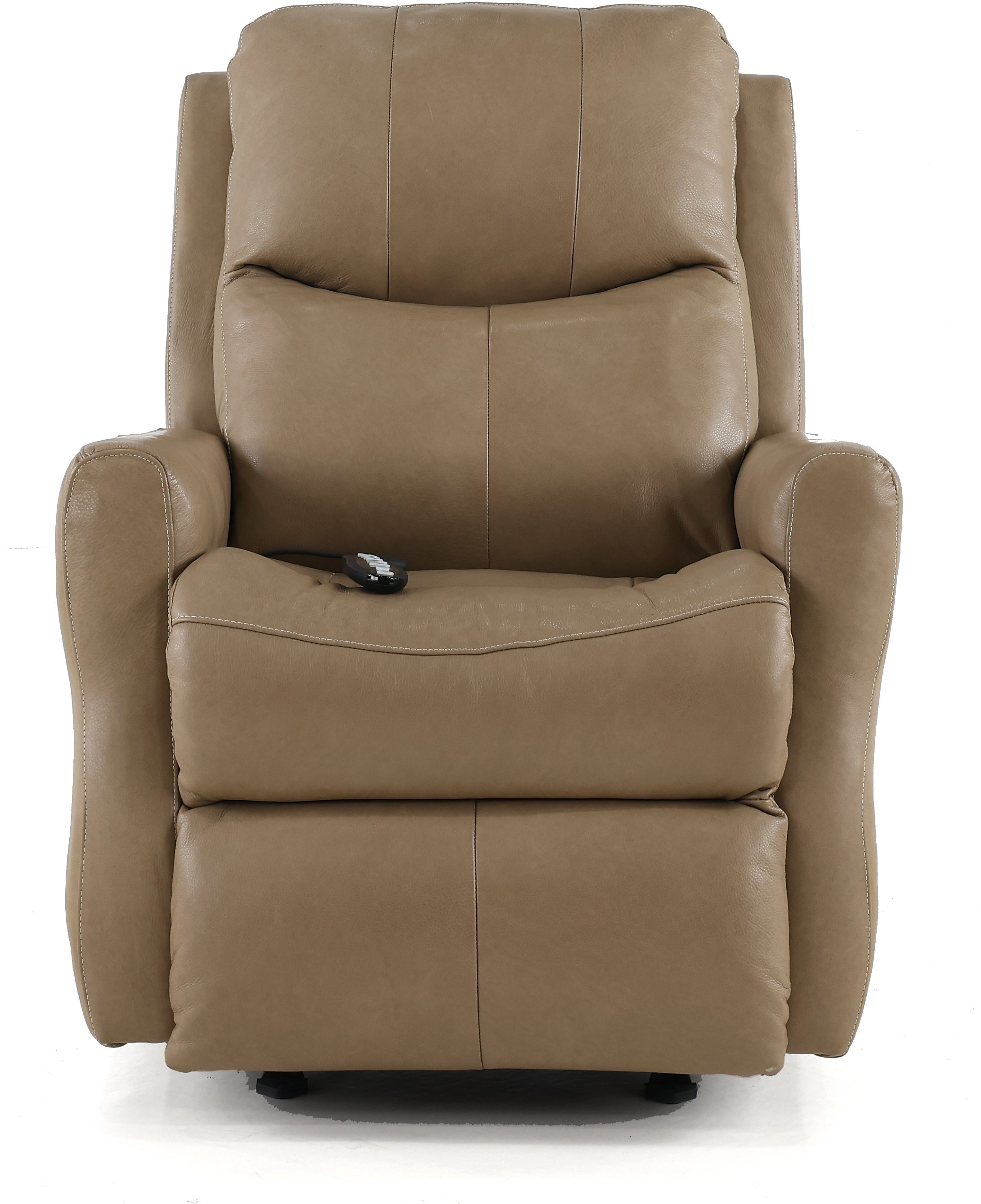 SoCozi Sand Tan Leather-Match Rocking Power Recliner - Jack-2