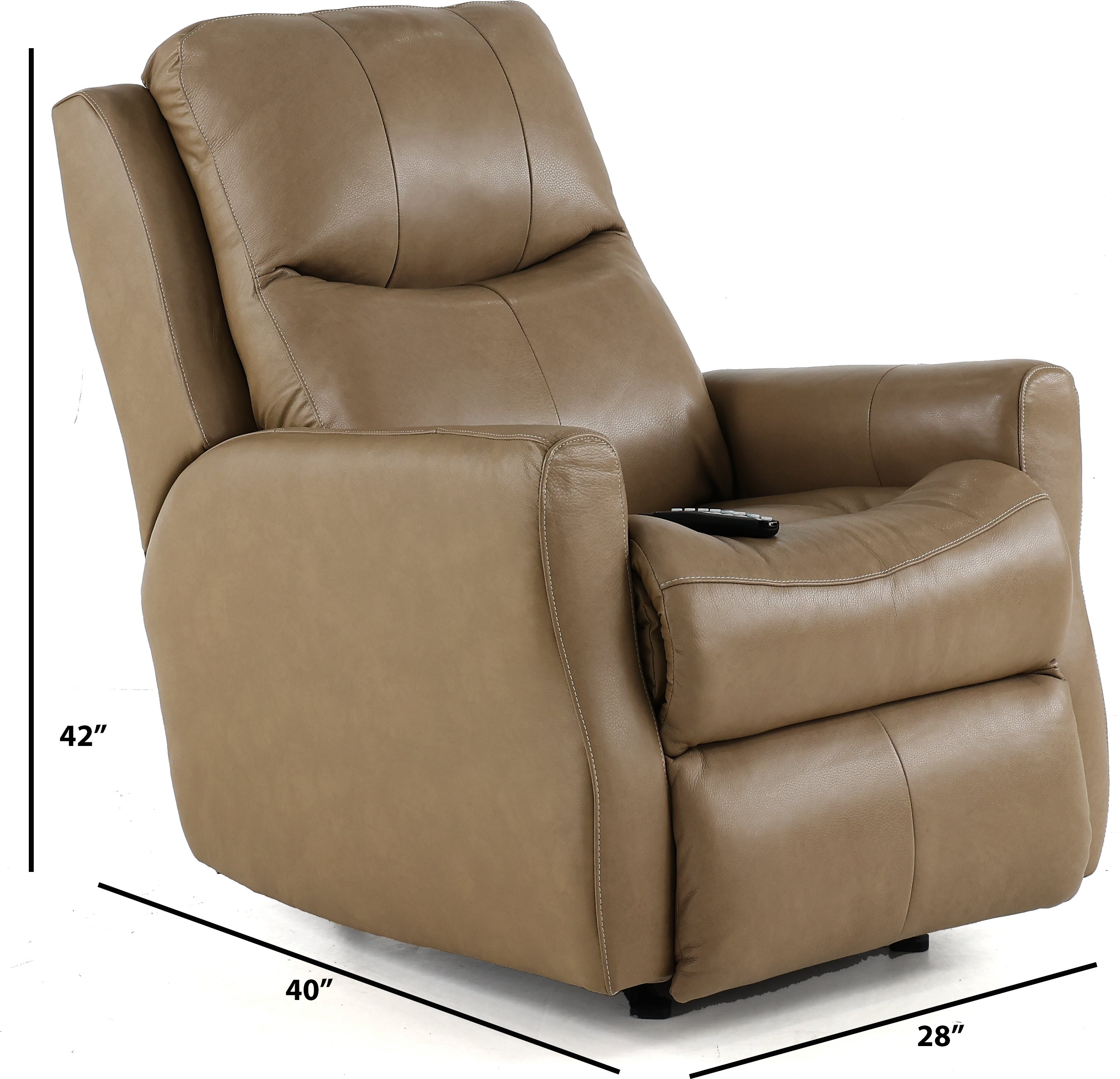 SoCozi Sand Tan Leather-Match Rocking Power Recliner - Jack-3