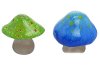 Assorted Blue or Green Glazed Garden Mushroom
