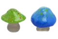 Assorted Blue or Green Glazed Garden Mushroom
