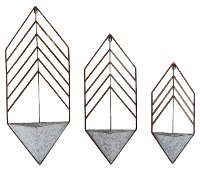 18 Inch Galvanized Metal Arrow Shaped Wall Hanging Planter