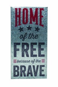 Metal Red and Blue Home of the Free Wall Decor