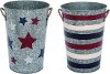 Assorted Blue, White and Red Patriotic Metal Planter