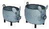 Clearance 10 Inch Metal Country Pig Planter