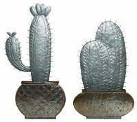 Assorted Galvanized Metal Cactus Wall Planter Decoration
