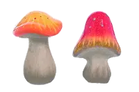 Assorted 9 Inch Red or Yellow Mushroom Garden Decor