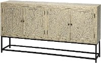 Gray Dining Sideboard with Inlay - Adaline