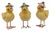 Assorted Glitter Chick Figurine with Flower Hat