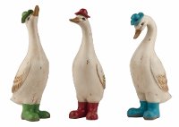 Assorted Multi Color Duck Figurine with Boots and Hats