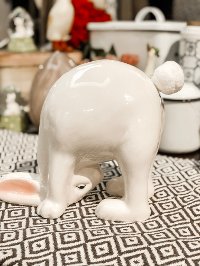 White Pompom Tail Bunny Bookend Pair-2