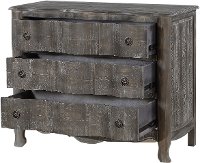 Distressed Pine Brown 3 Drawer Dresser Chest - Dylan-3