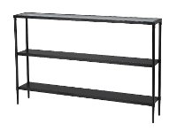 Deep Ebony Modern Console Table with Inset Glass Top-2