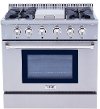 HRG3617U Thor 36 Inch Professional Gas Range with Griddle in Stainless Steel-1