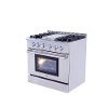 HRG3617U Thor 36 Inch Professional Gas Range with Griddle in Stainless Steel-4