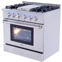 HRG3617U Thor 36 Inch Professional Gas Range with Griddle in Stainless Steel-4