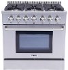 HRG3618U Thor 36″ Pro-style 6 Stainless Steel Burner Gas Range