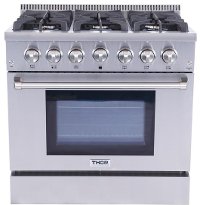 HRG3618U Thor 36″ Pro-style 6 Stainless Steel Burner Gas Range