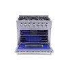 HRG3618U Thor 36″ Pro-style 6 Stainless Steel Burner Gas Range-2
