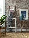 Millie Two Tone Linen White and French Roast Blanket Ladder