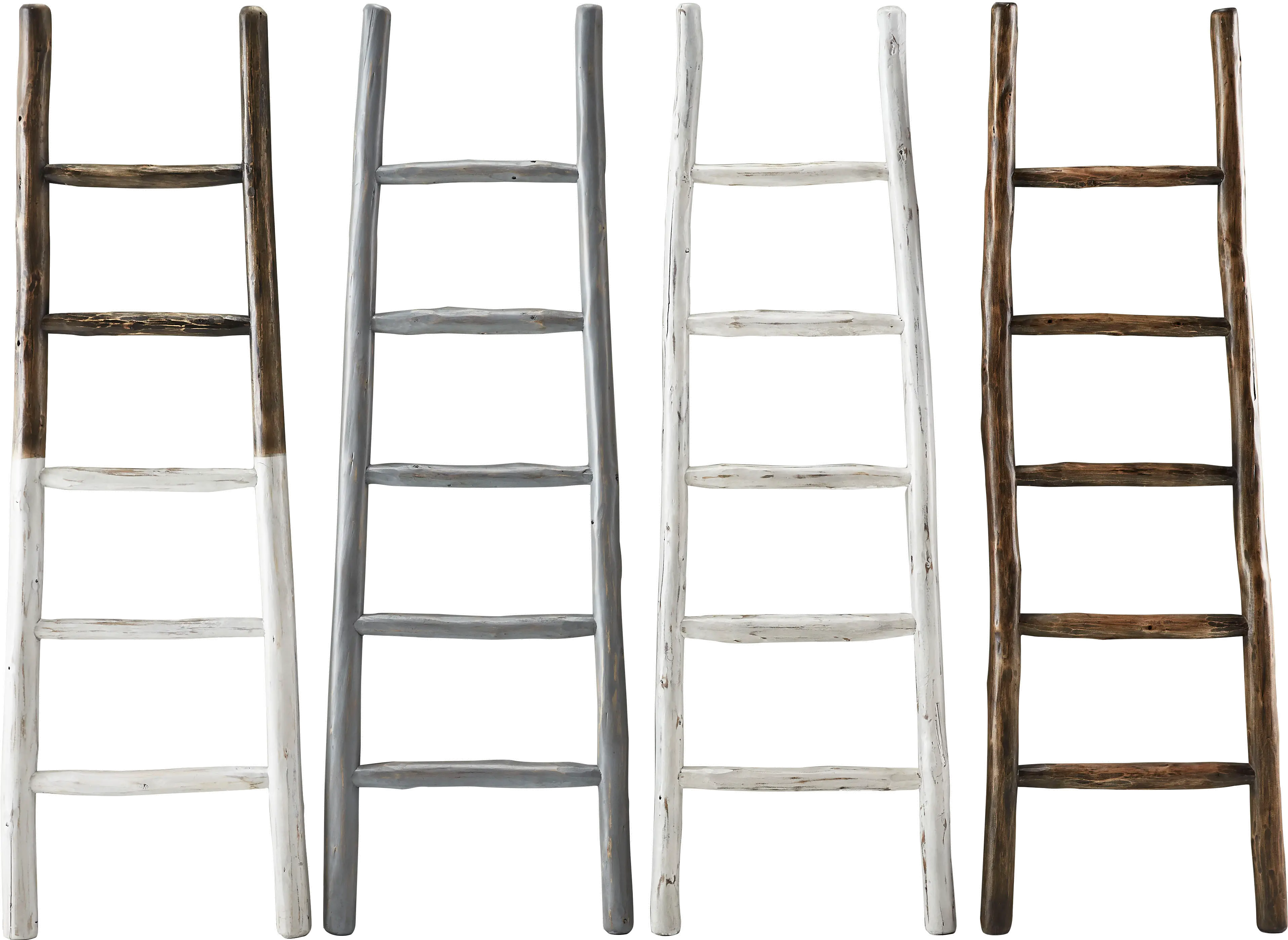 Millie Two Tone Linen White and French Roast Blanket Ladder-2
