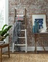 Two Tone Linen White and French Roast Blanket Ladder - Millie