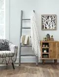 Millie August Gray Eucalyptus Wood Blanket Ladder