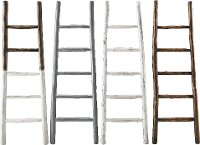 Linen White Eucalyptus Wood Blanket Ladder - Millie-2