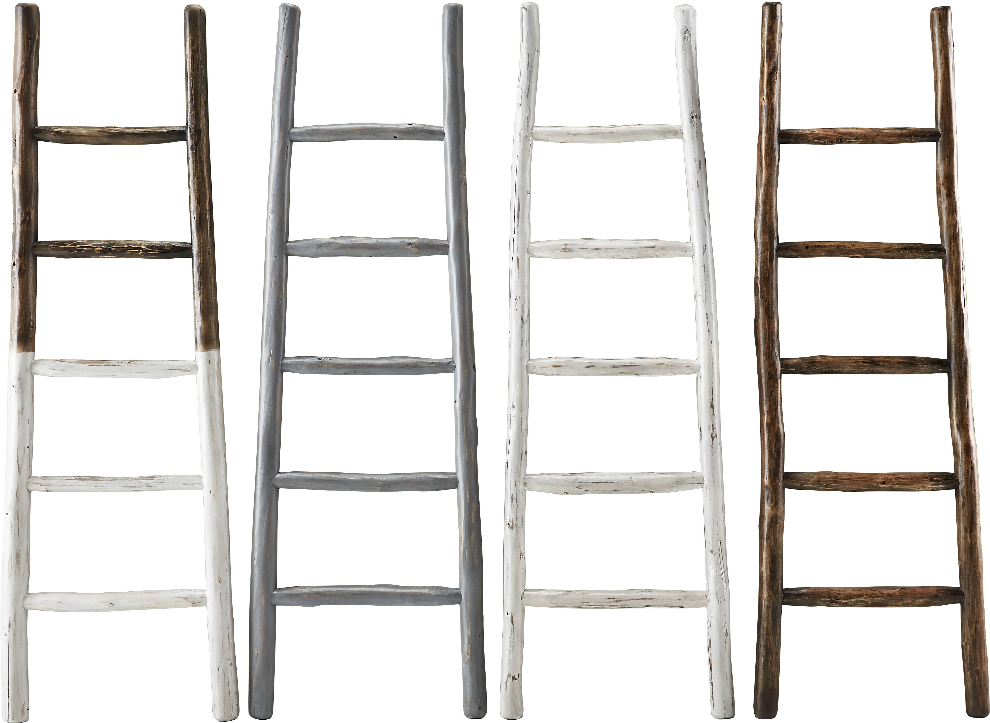 Millie Linen White Eucalyptus Wood Blanket Ladder-2
