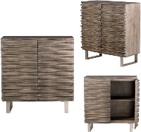Gray Mango Wood Wave 2 Door Cabinet - Bengal Manor