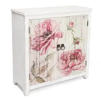 Botanical Whitewash and Floral 2 Door Cabinet