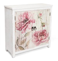 Whitewash and Floral 2 Door Cabinet - Botanical