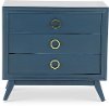 Indigo Blue 3 Drawer Chest with Gold Hardware - Pomeroy
