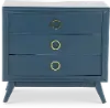 Pomeroy Indigo Blue 3 Drawer Chest with Gold Hardware