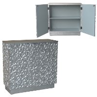 Silver Leaf Flowered Contemporary 2 Door Cabinet - Alma