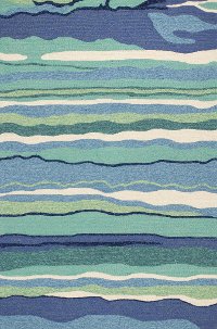 8 x 10 Large Blue and Turquoise Indoor-Outdoor Rug - Harbor