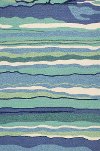 Clearance 8 x 10 Large Blue and Turquoise Indoor-Outdoor Rug - Harbor