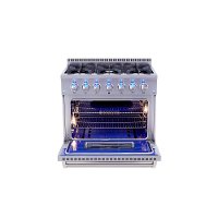 HRD3606U Thor HRD3606U 36 Inch Professional Dual Fuel Range - Stainless Steel-3