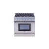 HRD3606U Thor HRD3606U 36 Inch Professional Dual Fuel Range - Stainless Steel-4