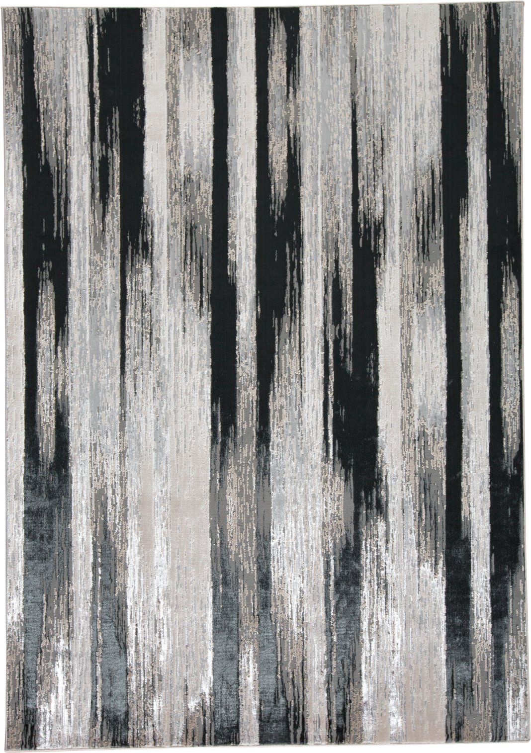 5 x 8 Medium Contemporary Black and Silver Area Rug - Micah-1